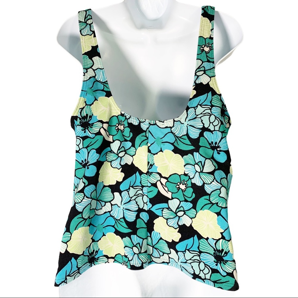 Lands End 16 Floral Tankini Swimsuit Top - Picture 3 of 6